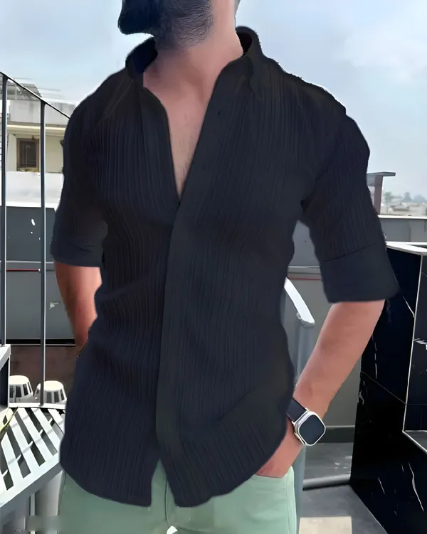 Black_Polycotton_Full_Sleeve_Casual_Full_Sleeve_Shirt_For_Men