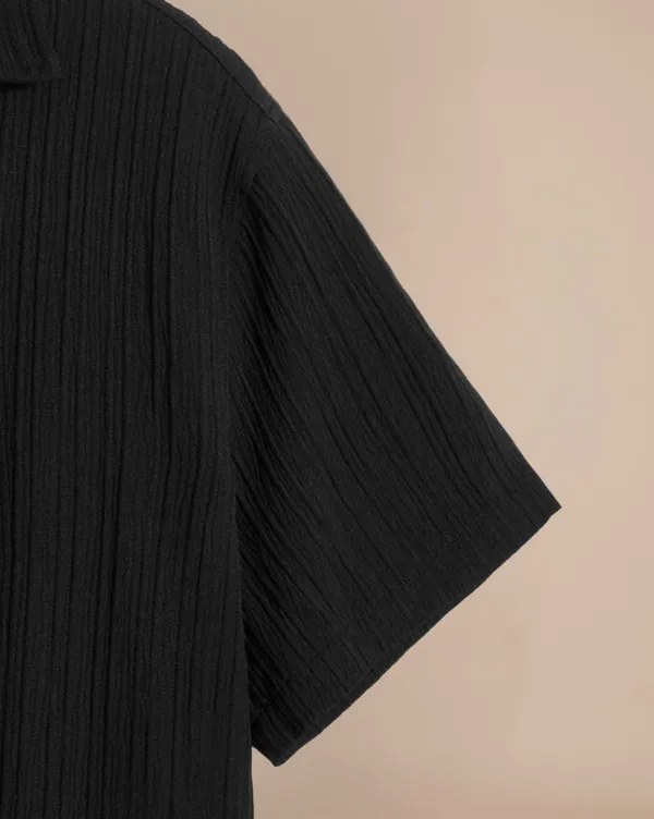 Black_Polycotton_Half_Sleeve_Casual_Half_Sleeve_Shirt_For_Men
