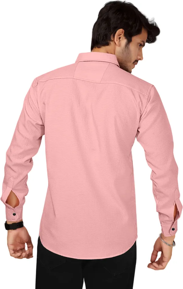 Pink_Polycotton_Full_Sleeve_Casual_Full_Sleeve_Shirt_For_Men