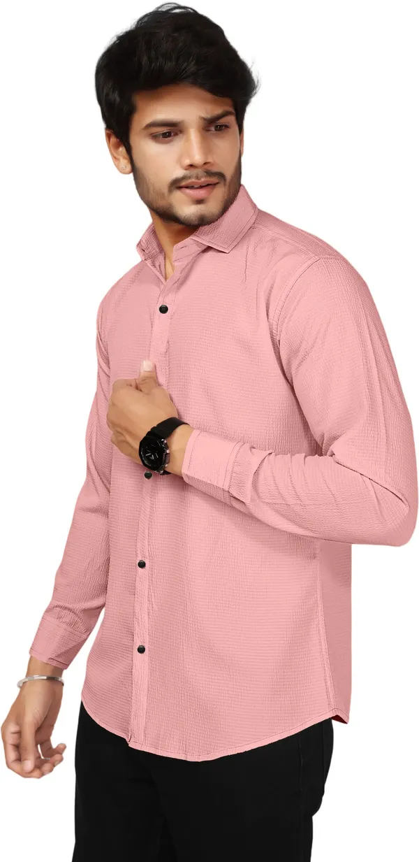 Pink_Polycotton_Full_Sleeve_Casual_Full_Sleeve_Shirt_For_Men