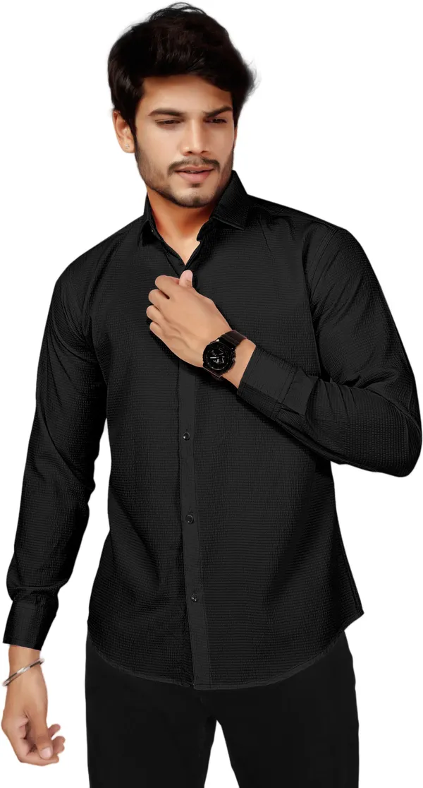 Black_Polycotton_Full_Sleeve_Casual_Full_Sleeve_Shirt_For_Men