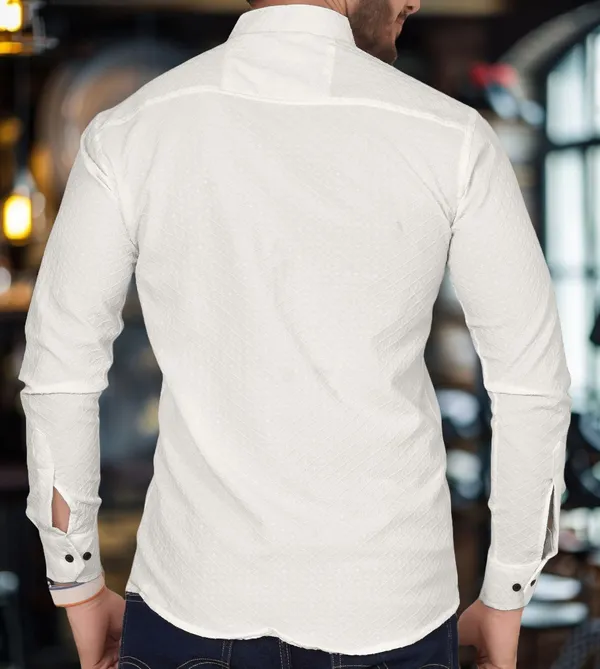 Off_White_Cotton_Blend_Mandarin_Neck_Full_Sleeve_Self_Design_Kurta_Shirt_For_Men