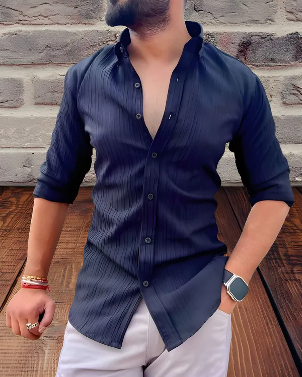 Blue_Polycotton_Full_Sleeve_Casual_Full_Sleeve_Shirt_For_Men