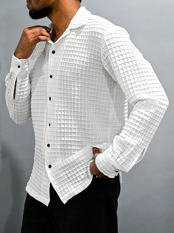 White_Polycotton_Full_Sleeve_Casual_Full_Sleeve_Shirt_For_Men