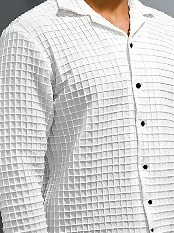 White_Polycotton_Full_Sleeve_Casual_Full_Sleeve_Shirt_For_Men