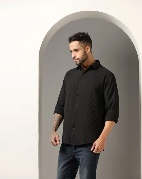 Black_Polycotton_Full_Sleeve_Casual_Full_Sleeve_Shirt_For_Men