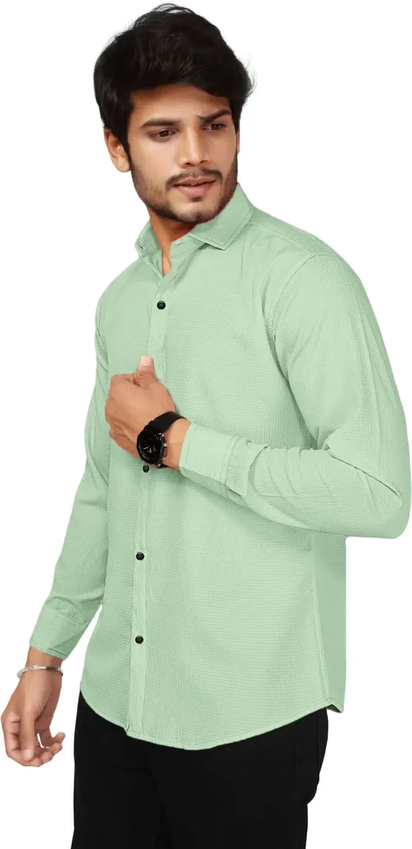 Light_Green_Polycotton_Full_Sleeve_Casual_Full_Sleeve_Shirt_For_Men