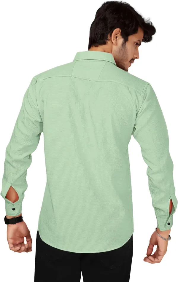 Light_Green_Polycotton_Full_Sleeve_Casual_Full_Sleeve_Shirt_For_Men