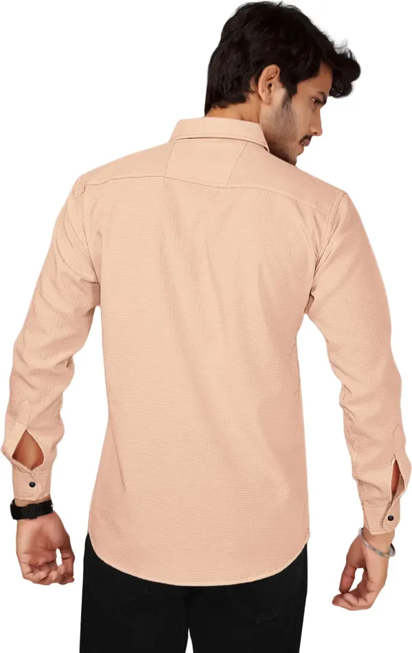 Orange_Polycotton_Full_Sleeve_Casual_Full_Sleeve_Shirt_For_Men