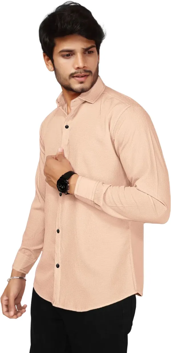 Orange_Polycotton_Full_Sleeve_Casual_Full_Sleeve_Shirt_For_Men