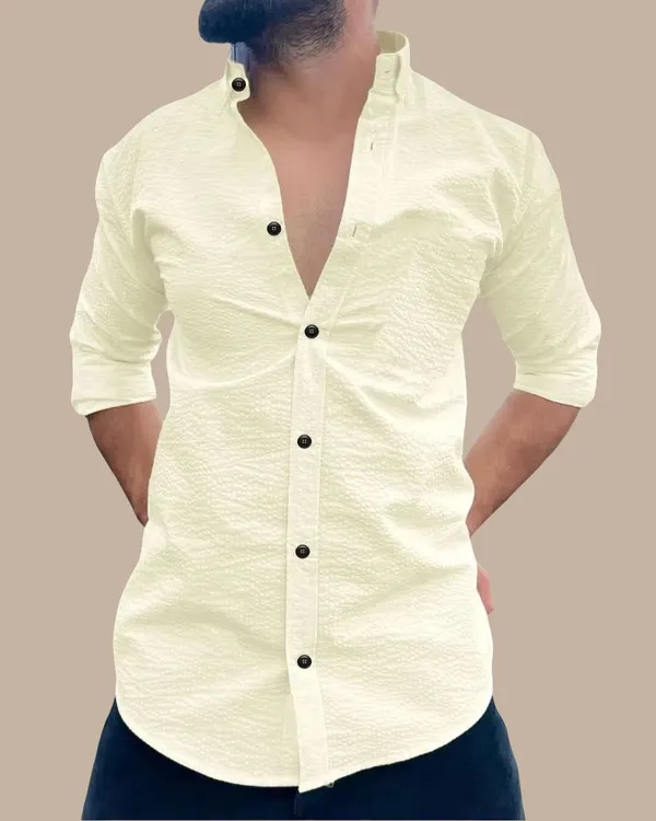 Yellow_Polycotton_Full_Sleeve_Casual_Full_Sleeve_Shirt_For_Men