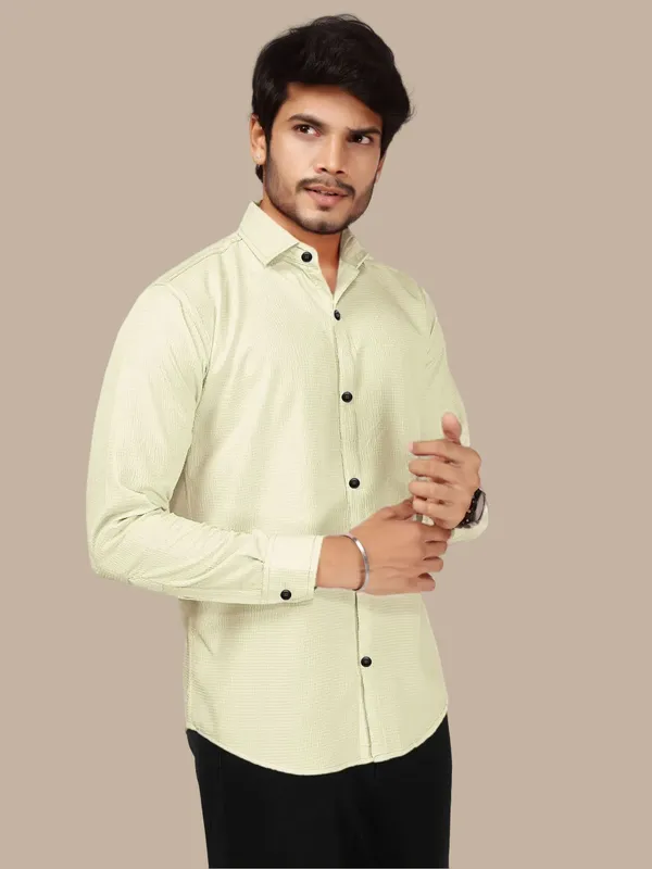 Yellow_Polycotton_Full_Sleeve_Casual_Full_Sleeve_Shirt_For_Men