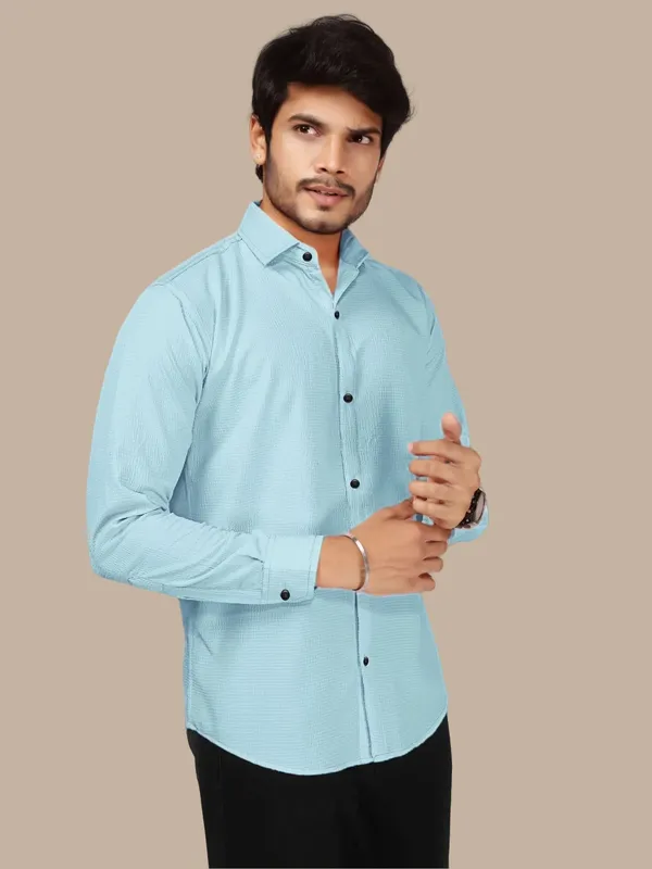 Light_Blue_Polycotton_Full_Sleeve_Casual_Full_Sleeve_Shirt_For_Men