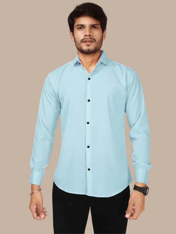 Light_Blue_Polycotton_Full_Sleeve_Casual_Full_Sleeve_Shirt_For_Men