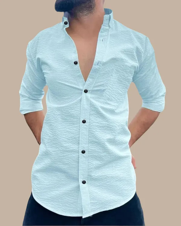 Light_Blue_Polycotton_Full_Sleeve_Casual_Full_Sleeve_Shirt_For_Men