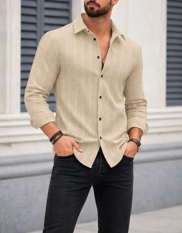 Beige_Polycotton_Full_Sleeve_Casual_Full_Sleeve_Shirt_For_Men
