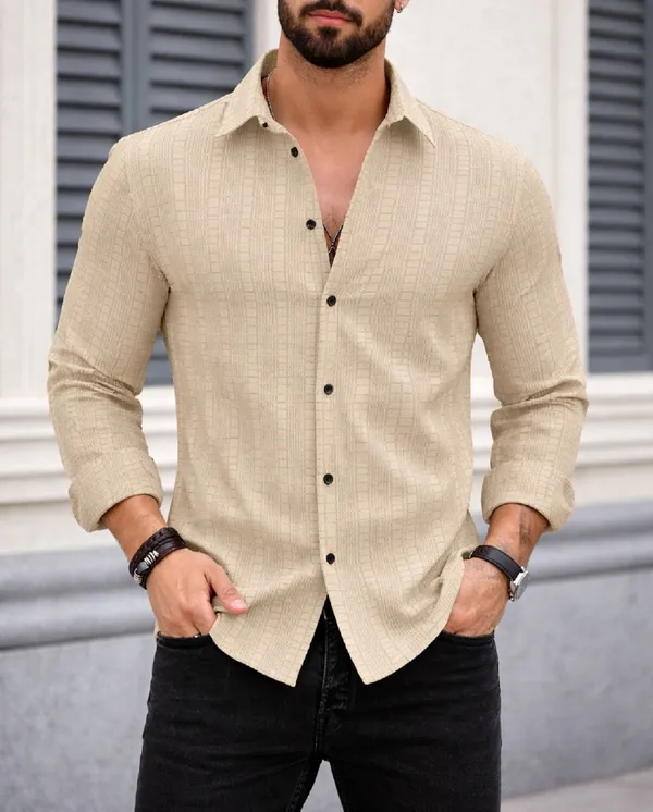 Beige_Polycotton_Full_Sleeve_Casual_Full_Sleeve_Shirt_For_Men
