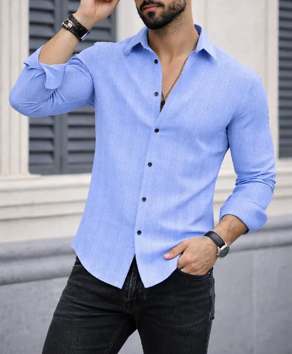 Blue_Polycotton_Full_Sleeve_Casual_Full_Sleeve_Shirt_For_Men