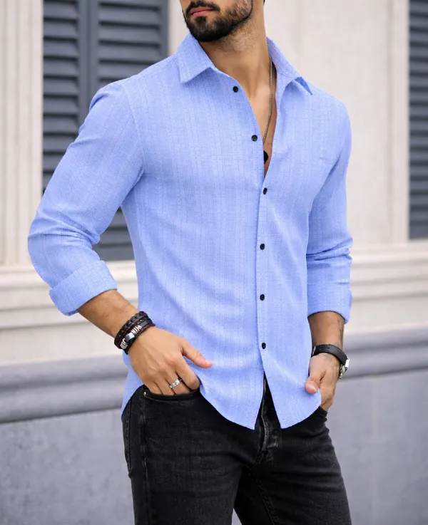 Blue_Polycotton_Full_Sleeve_Casual_Full_Sleeve_Shirt_For_Men