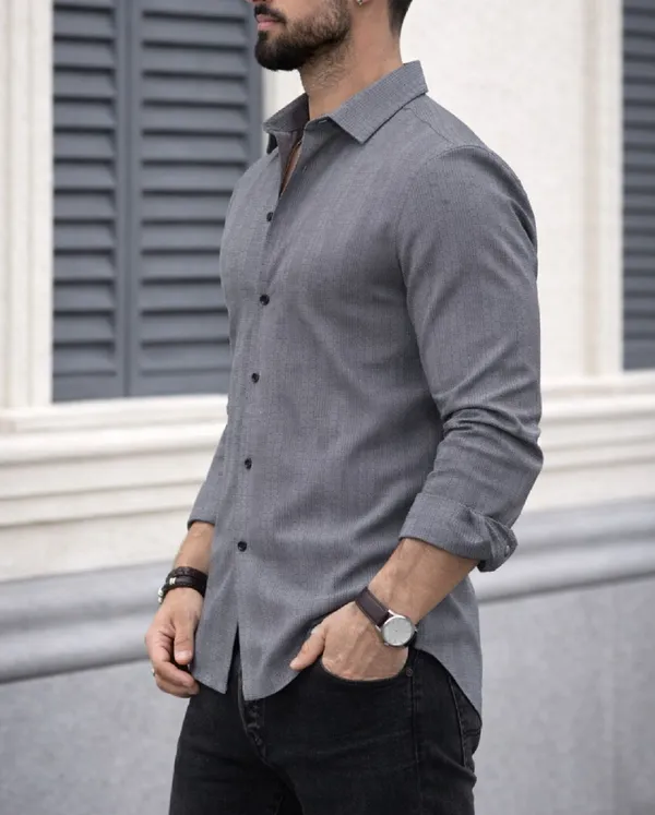 Grey_Polycotton_Full_Sleeve_Casual_Full_Sleeve_Shirt_For_Men