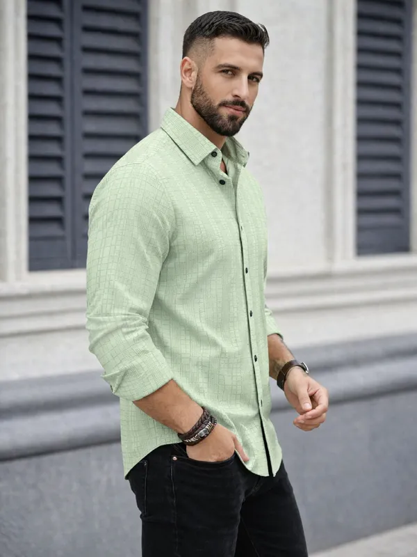 Green_Polycotton_Full_Sleeve_Casual_Full_Sleeve_Shirt_For_Men