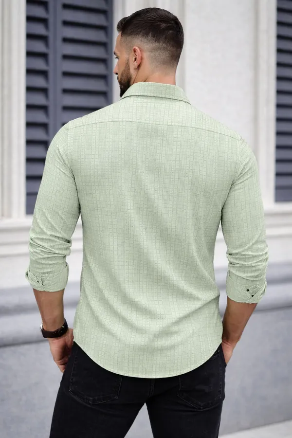 Green_Polycotton_Full_Sleeve_Casual_Full_Sleeve_Shirt_For_Men