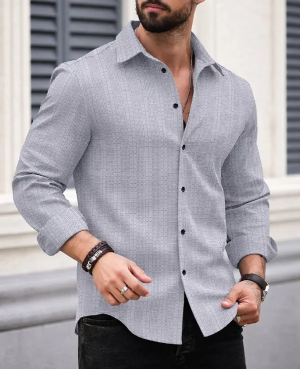 Silver_Polycotton_Full_Sleeve_Casual_Full_Sleeve_Shirt_For_Men