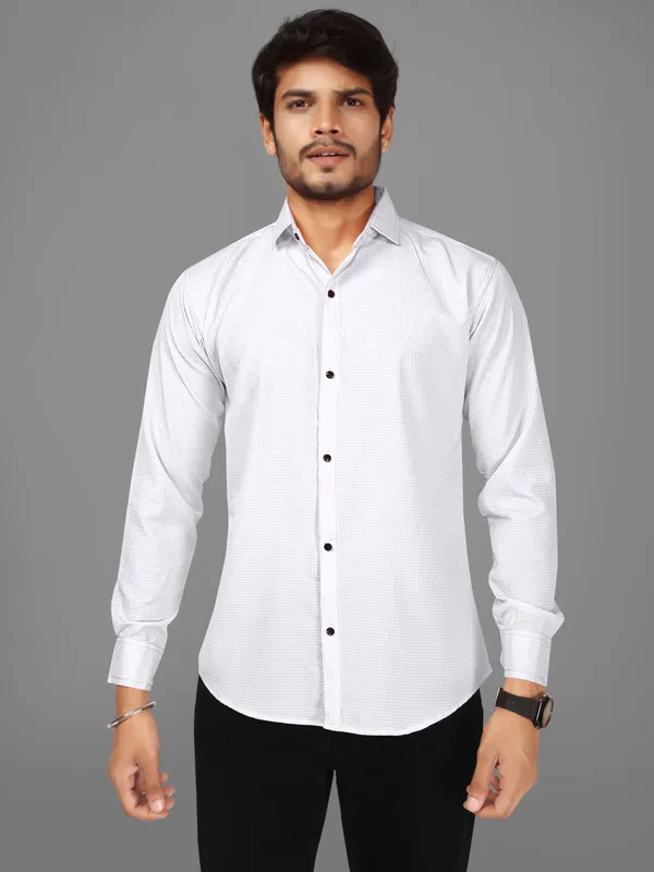 White_Polycotton_Full_Sleeve_Casual_Full_Sleeve_Shirt_For_Men