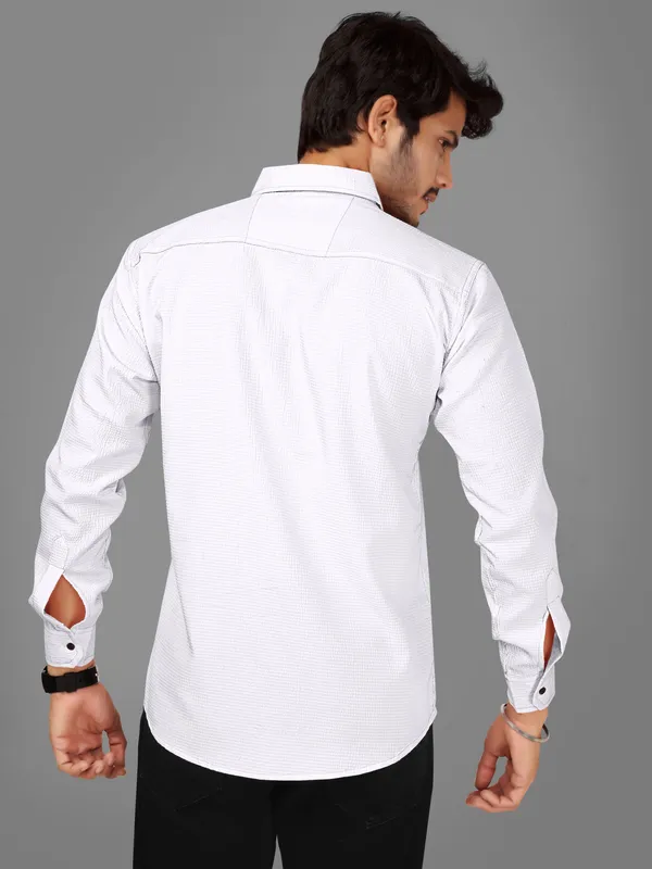 White_Polycotton_Full_Sleeve_Casual_Full_Sleeve_Shirt_For_Men