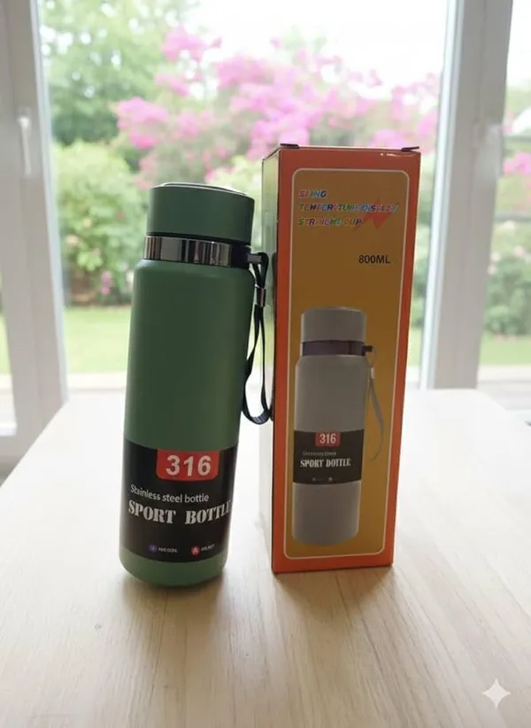 316_Stainless_Steel_Sport_Bottle_800Ml_Green