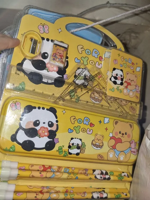 Cute_Panda_Themed_Yellow_Stationery_Set_For_Kids