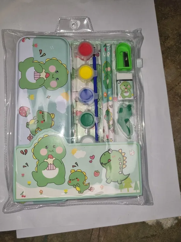 Cute_Dinosaur_Stationery_Set_For_Kids_Green