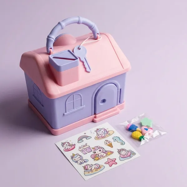 Pink_And_Grey_Handbag_Style_Bank_With_Unicorn_Stickers