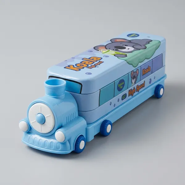 Koala_DualSided_Pencil_Case_With_Detachable_Sharpener_Blue_Bus_Design