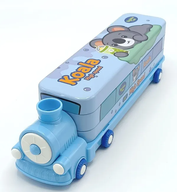 Koala_DualSided_Pencil_Case_With_Detachable_Sharpener_Blue_Bus_Design