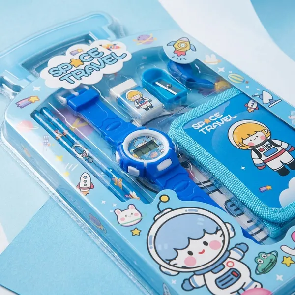Space_Travel_Kids_Stationery_Gift_Set_Blue_Astronaut_Theme_Watch_Wallet_And_Accessories_Combo