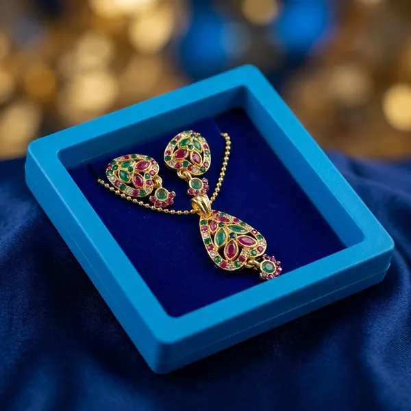 Multicolor_Stone_Studded_Peacock_Pendant_Set_With_Earrings