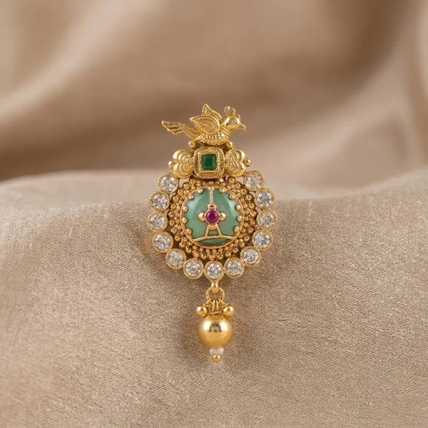 Antique_Gold_Tone_Religious_Ring_With_Angel_And_Gemstone_Detailing