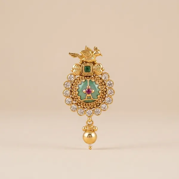 Antique_Gold_Tone_Religious_Ring_With_Angel_And_Gemstone_Detailing