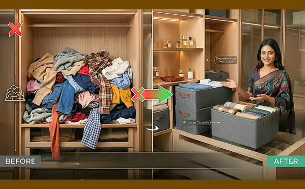 Grey_Non_Woven_Fabric_Kitchen_Clothes_Storage_Organizer_(Pack_Of_2)