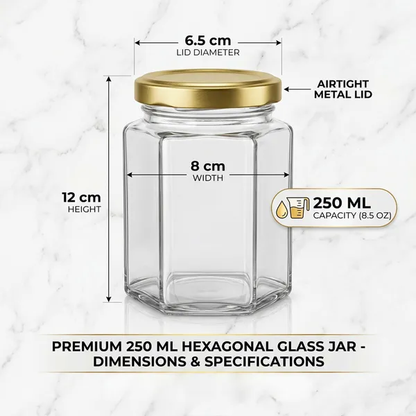hexagonal_Glass_storage_jar_250ml