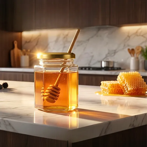hexagonal_Glass_storage_jar_250ml