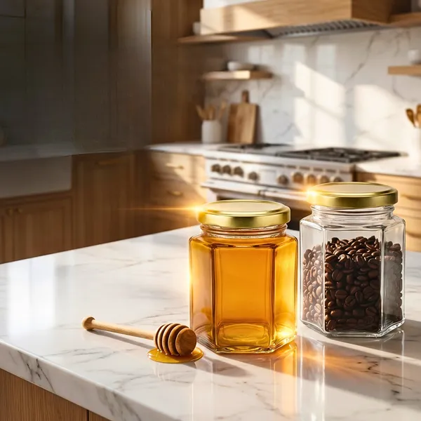 hexagonal_Glass_storage_jar_250ml