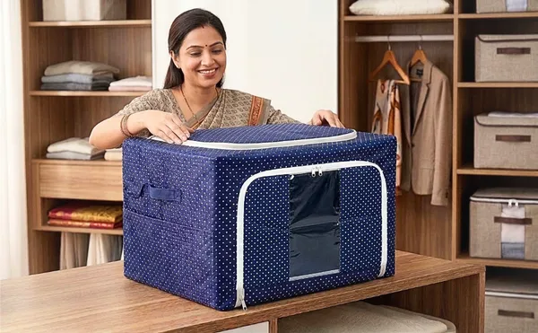 Blue_Non_Woven_Fabric_Cloth_Organizer