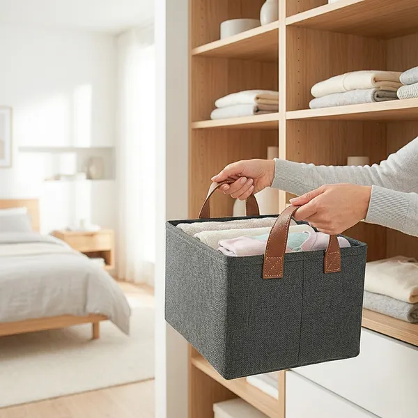Grey_Non_Woven_Fabric_Kitchen_Clothes_Storage_Organizer_(Pack_Of_2)