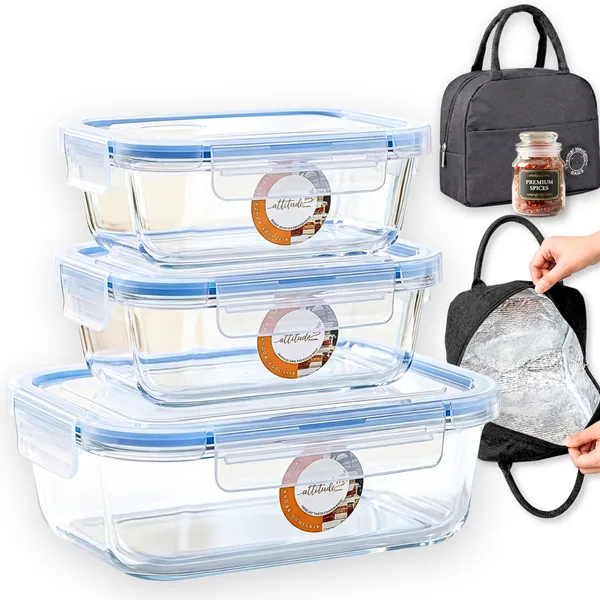 Borosilicate_Rectangle_Shape_Airtight_Glass_Food_Container-Set_of_three_(Free_Insulated_Tiffin_Bag_and_120_Ml._Glass_Jar_for_Pickle/Mouth_Freshner)