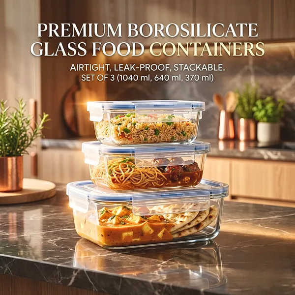 Borosilicate_Rectangle_Shape_Airtight_Glass_Food_Container-Set_of_three_(Free_Insulated_Tiffin_Bag_and_120_Ml._Glass_Jar_for_Pickle/Mouth_Freshner)