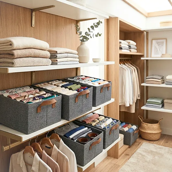 Grey_Non_Woven_Fabric_Kitchen_Clothes_Storage_Organizer_(Pack_Of_2)