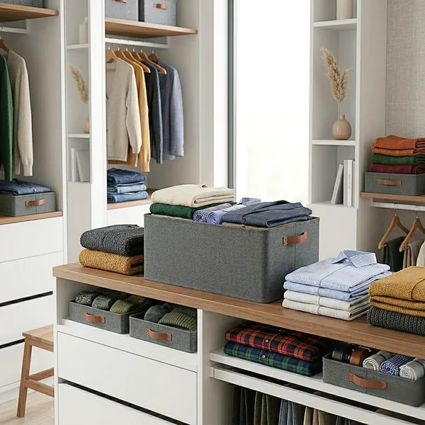 Grey_Non_Woven_Fabric_Kitchen_Clothes_Storage_Organizer_(Pack_Of_2)