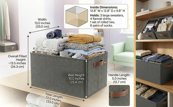 Grey_Non_Woven_Fabric_Kitchen_Clothes_Storage_Organizer_(Pack_Of_2)